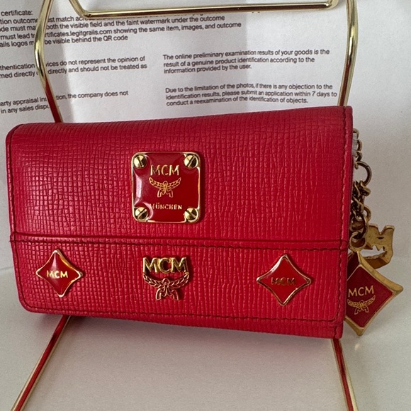MCM Handbags - MCM Red 6 Ring Key Case Holder with charms and COA
